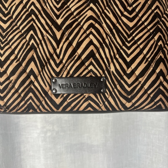 Vera Bradley Black and Tan Animal Print Chevron Tote - Picture 2 of 8